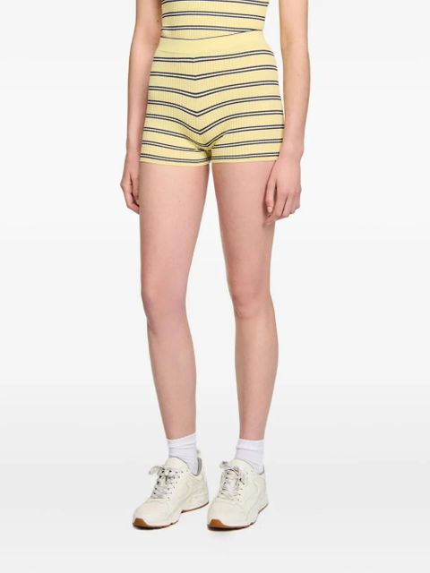 SANDRO ribbed striped shorts - Yellow