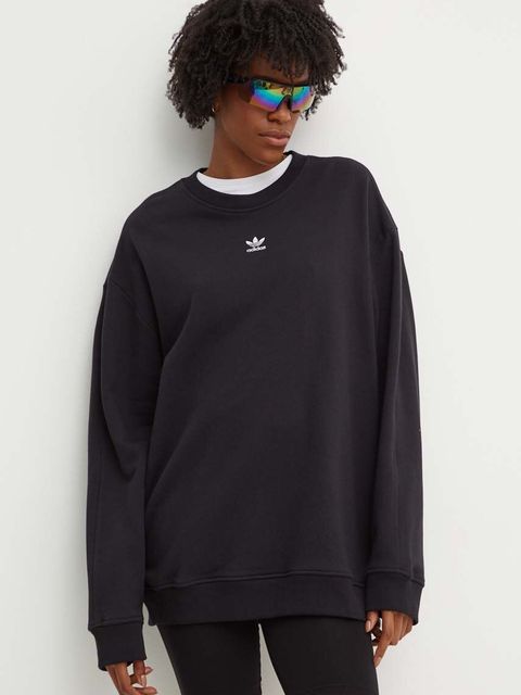 adidas Originals bluza bawełniana Essential damska kolor czarny gładka IY9630 - zdjęcie produktu nr 1