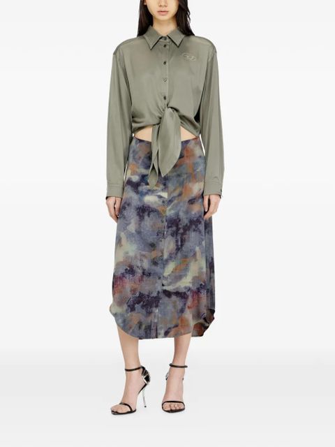 Diesel Elta tie-front midi dress - Green