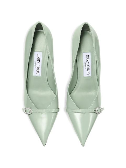 Jimmy Choo pointed toe buckle pumps - Green