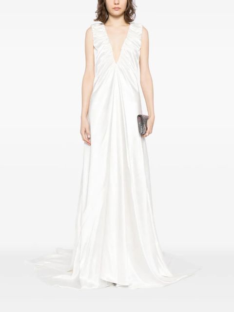 Acler Patterson V-neck gown - White