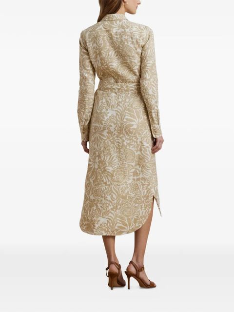 Lauren Ralph Lauren floral-pattern midi shirt dress - Neutrals
