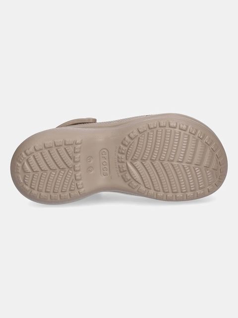 Crocs klapki Classic Bae Clog damskie kolor beżowy na platformie 206302
