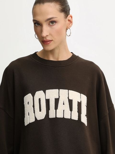 Rotate bluza bawełniana damska kolor brązowy z aplikacją 1153161667 - zdjęcie produktu nr 2