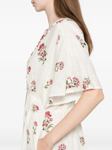 Agua By Agua Bendita Gesto Quebrada floral maxi dress - Neutrals