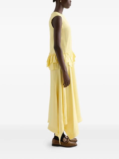Jil Sander ruffle-detail asymmetrical dress - Yellow - zdjęcie produktu nr 2