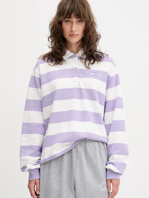 Tommy Jeans bluza bawełniana damska kolor fioletowy wzorzysta DW0DW20948 - zdjęcie produktu nr 1