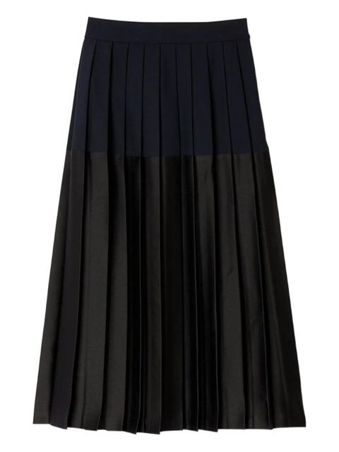 SANDRO pleated colourblock midi skirt - Black - zdjęcie produktu nr 1
