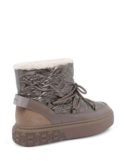 PINKO quilted floral-pattern boots - Grey