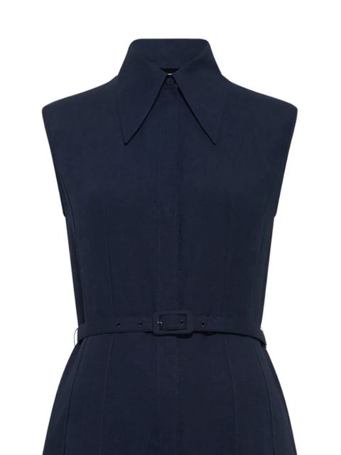 Gabriela Hearst Durand pleated belted maxi dress - Blue