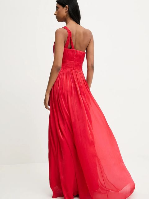 Answear.LAB sukienka kolor czerwony maxi rozkloszowana