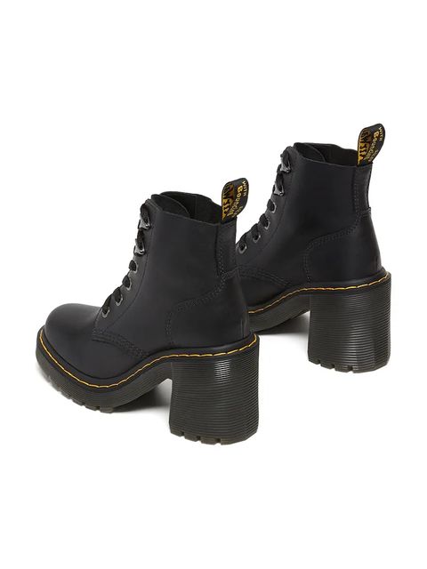 Dr. Martens botki skórzane Jesy damskie kolor czarny na słupku DM27613001