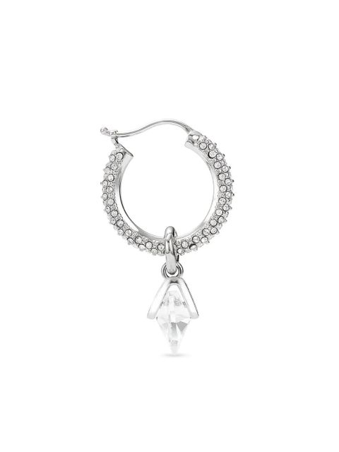 Jimmy Choo crystal heart hoop earrings - Silver