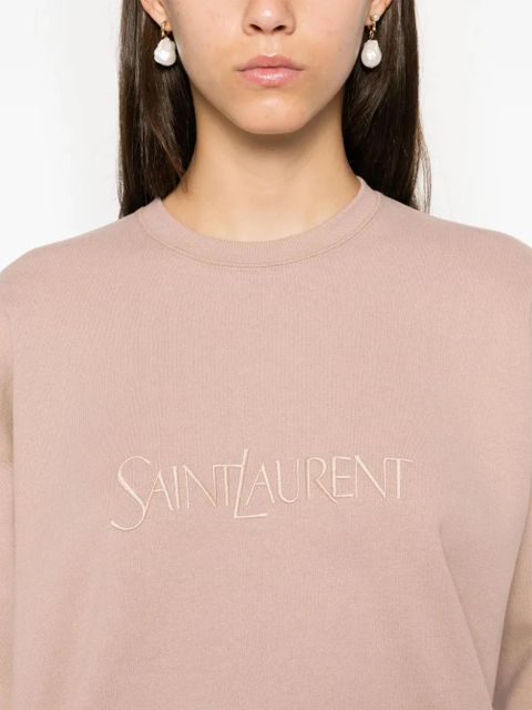 Saint Laurent logo-embroidered sweatshirt - Pink