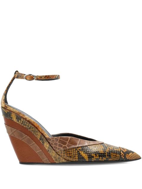 Marni 110mm snakeskin-panel wedge trainers - Brown - zdjęcie produktu nr 1