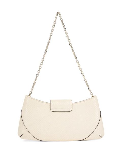 Jimmy Choo snake-embossed leather shoulder bag - White