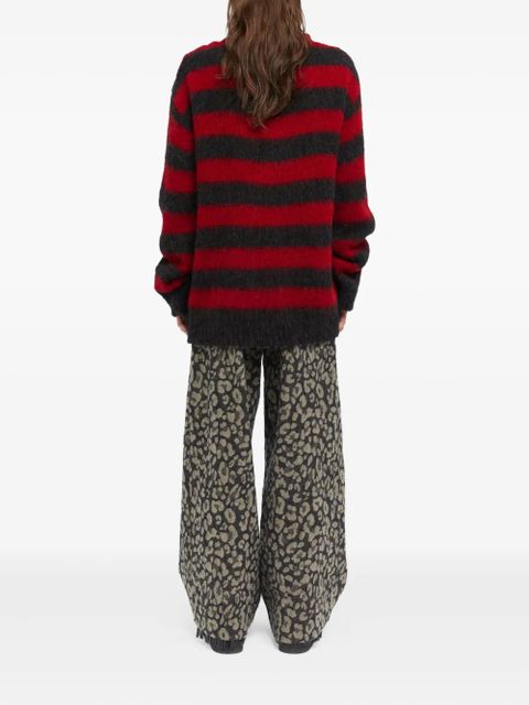 Alanui Grunge Stripes striped cardigan - Red