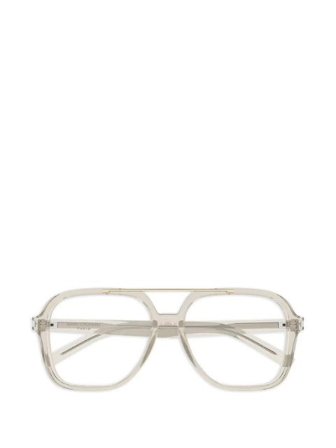Saint Laurent Eyewear geometric-frame glasses - Neutrals - zdjęcie produktu nr 1