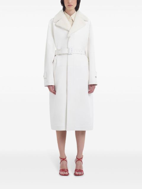 Marni belted leather coat - White