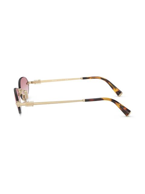 Miu Miu Eyewear oval-frame sunglasses - Gold - zdjęcie produktu nr 2
