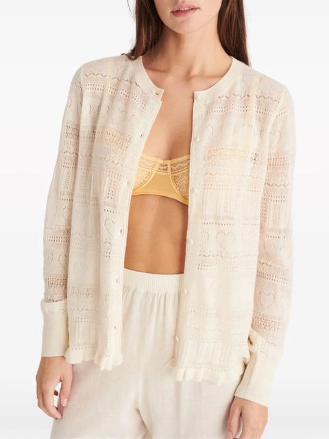 ERES Josette pointelle-knit cashmere cardigan - White - zdjęcie produktu nr 2