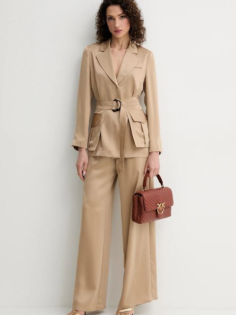 Simona Corsellini marynarka kolor zielony jednorzędowa gładka P25CPGI00401