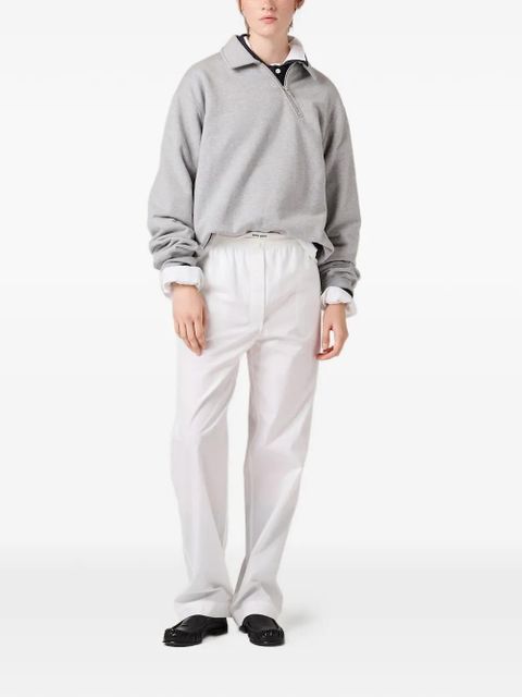 Miu Miu oblique-zip logo sweatshirt - Grey - zdjęcie produktu nr 2