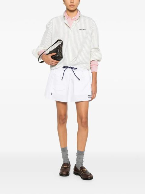 Miu Miu striped cotton shirt - Yellow - zdjęcie produktu nr 2