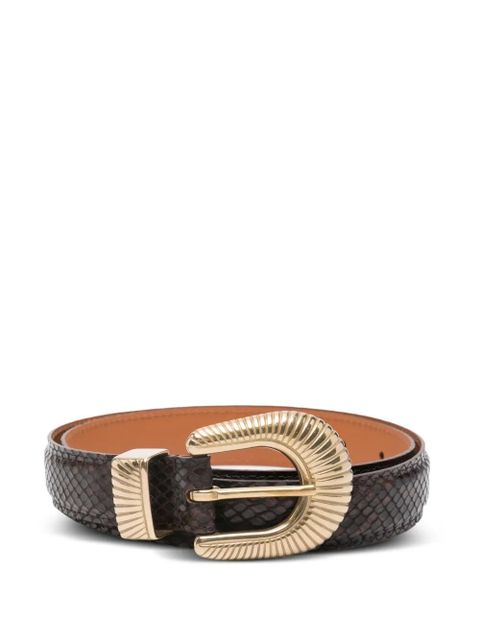 SANDRO python-skin buckled belt - Brown - zdjęcie produktu nr 1
