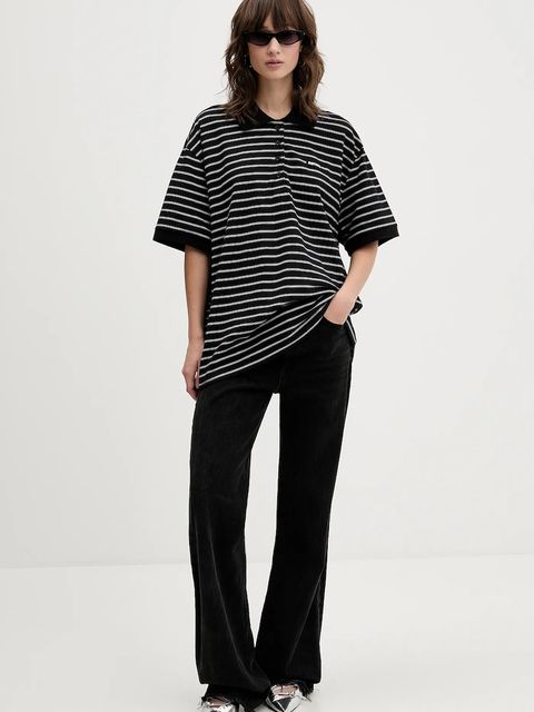 Rotate polo bawełniane damski kolor czarny 115643000