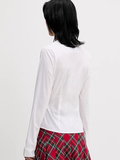 Hollister Co. koszula damska kolor biały slim z kołnierzykiem klasycznym KI340-5442 - zdjęcie produktu nr 2