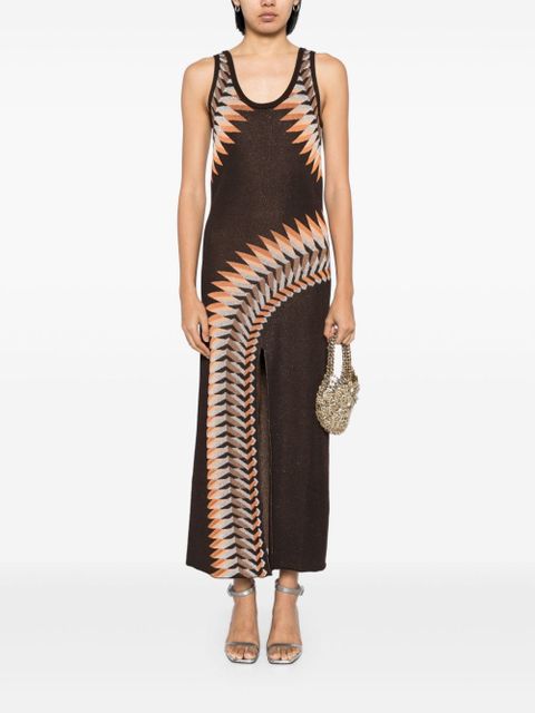 Rabanne graphic print maxi dress - Brown - zdjęcie produktu nr 2