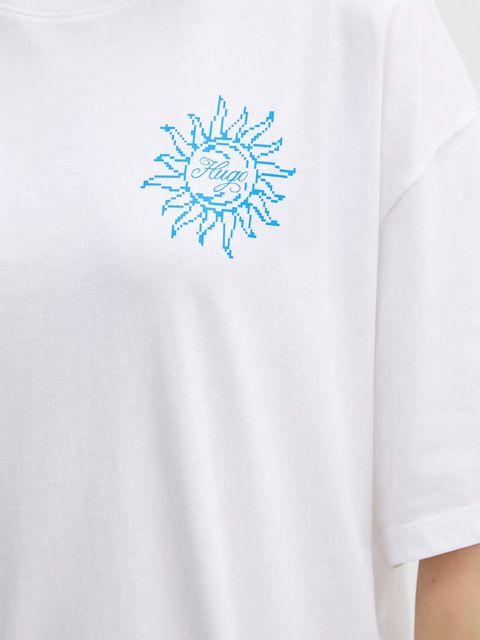 Hugo Blue t-shirt bawełniany damski kolor biały 50547957