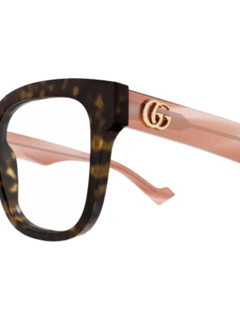 Gucci Eyewear havana-pattern square-frame glasses - Brown