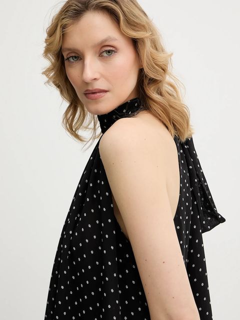 Rotate bluzka damska kolor czarny wzorzysta 115238000