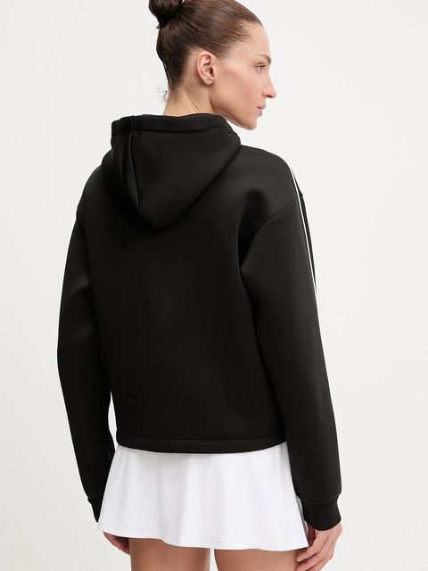 Lacoste bluza damska kolor czarny z kapturem SF8641