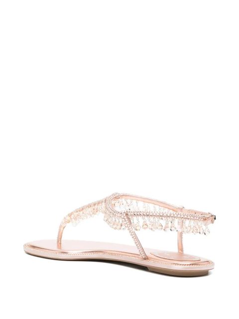 René Caovilla Chandelier crystal-embellished slingback sandals - Pink