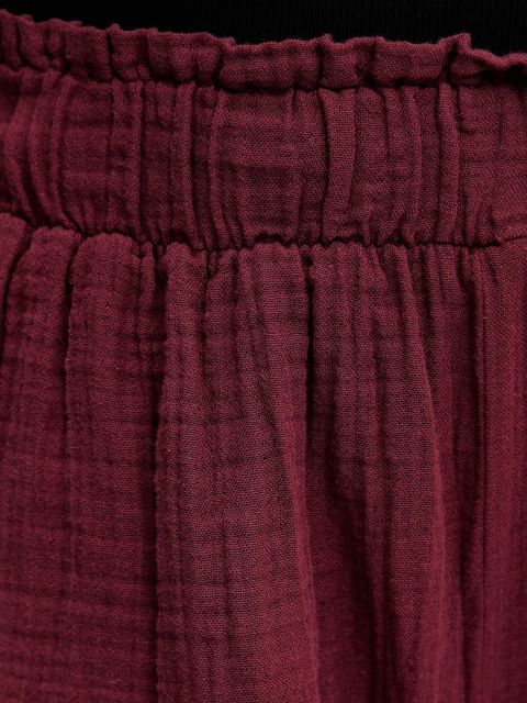 Answear.LAB szorty damskie kolor bordowy gładkie high waist