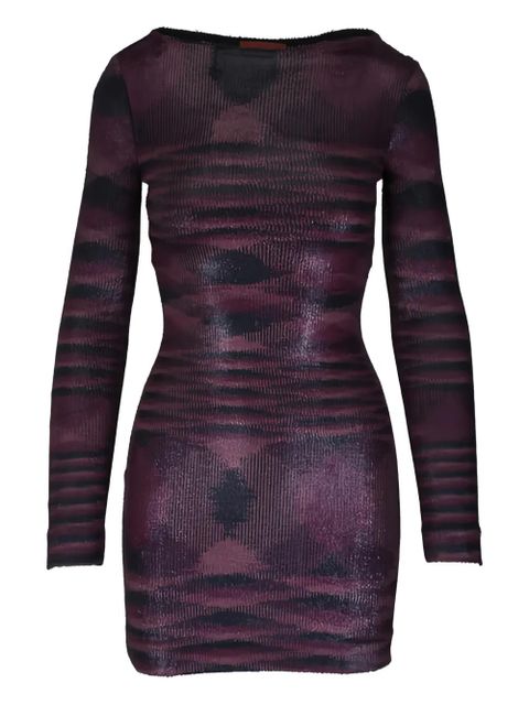 Missoni horizontal-stripe mini dress - Purple - zdjęcie produktu nr 2