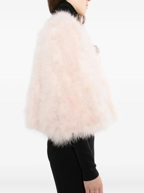 Yves Salomon feather cropped coat - Pink