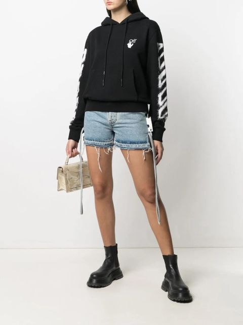 Off-White side tie fastening denim shorts - Blue - zdjęcie produktu nr 2