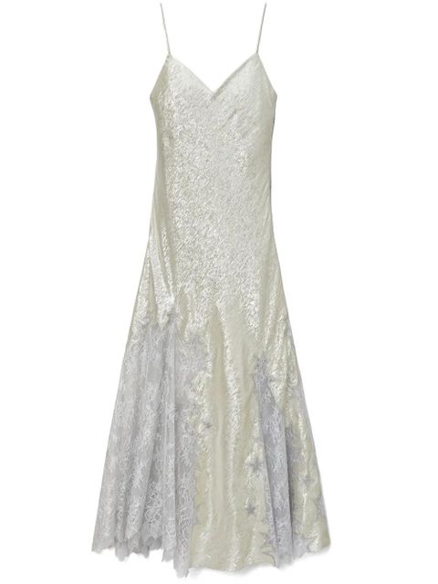 Tory Burch Star lace-detail slip dress - Silver - zdjęcie produktu nr 1