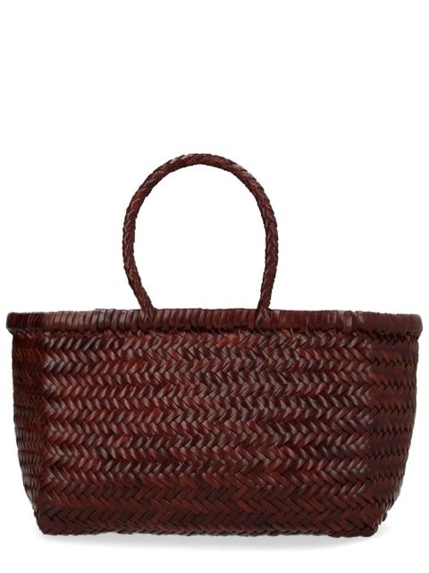DRAGON DIFFUSION small Triple Jump woven-leather tote bag - Brown - zdjęcie produktu nr 2