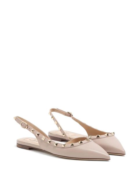 Valentino Garavani Rockstud calfskin flat pumps - Neutrals - zdjęcie produktu nr 2
