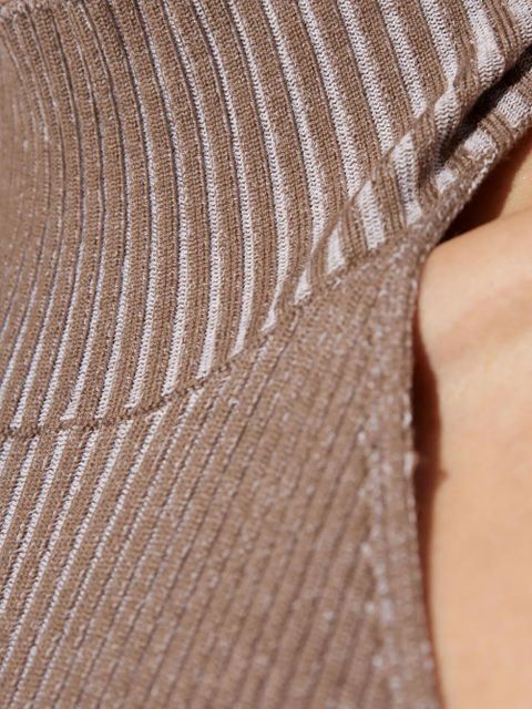 FENDI rib-knit wool halterneck top - Brown