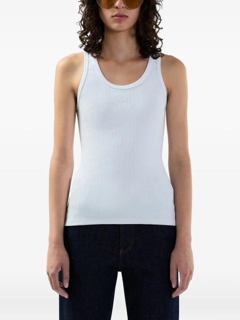 GCDS logo-embroidered tank top - White