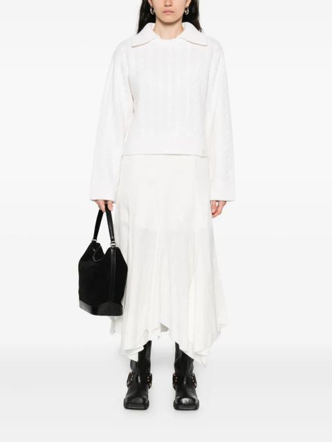 SANDRO cable-knit collared sweater - Neutrals - zdjęcie produktu nr 2