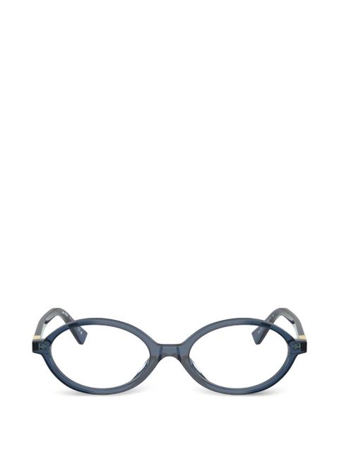 Miu Miu Eyewear oval-frame glasses - Blue - zdjęcie produktu nr 1