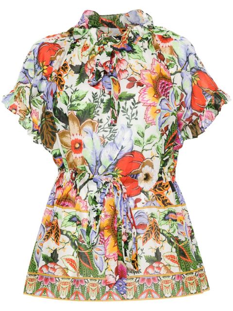 ETRO floral-print cotton blouse - Blue - zdjęcie produktu nr 1