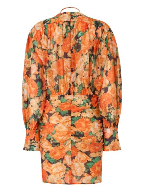 PINKO floral V-neck mini dress - Orange - zdjęcie produktu nr 2